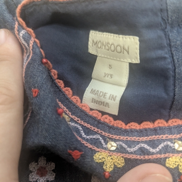 Monsoon Chambray Embroidered Dress - Picture 4 of 4